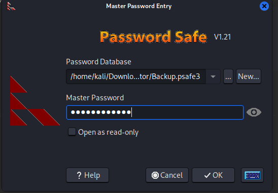 Opening passwordsafe
